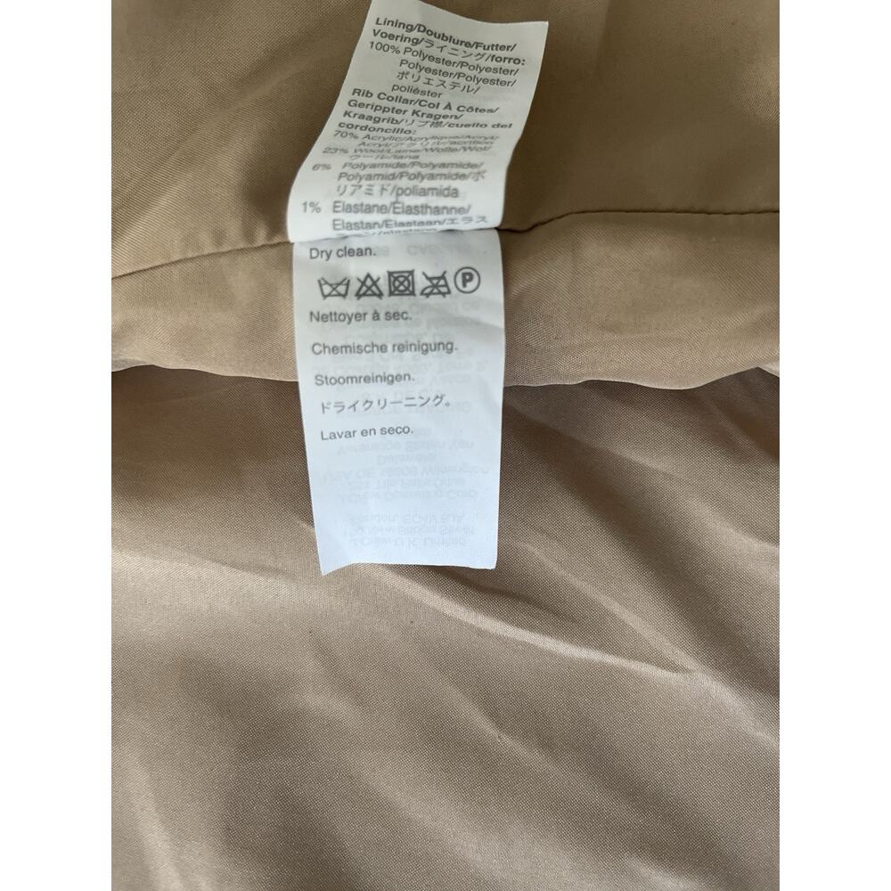 J Crew Village Coat Women 0 Tan Wool Blend Full Zip Mock Neck Lined Pockets - Picture 10 of 11